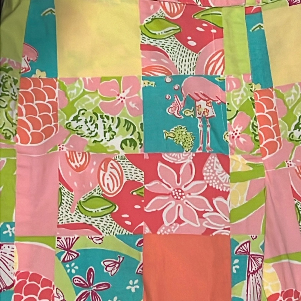Lilly Pulitzer multicolored patchwork capri pants… - image 2